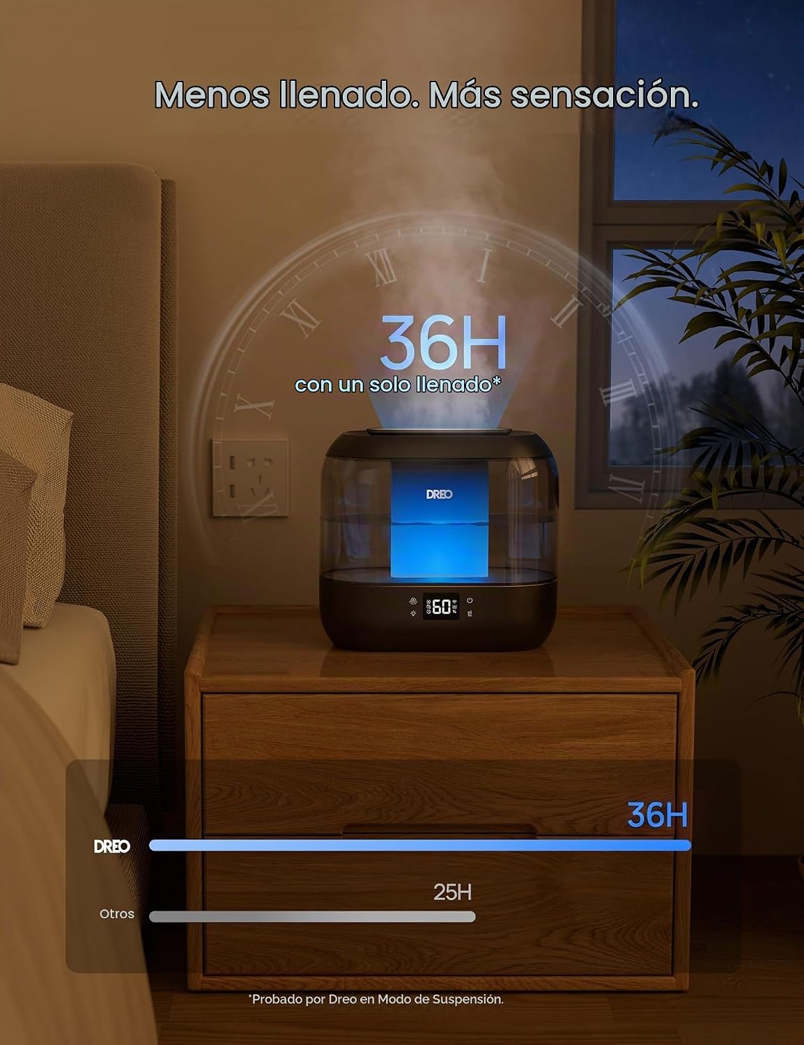 Dreo Humidificadores inteligentes para dormitorio, humidificador su...
