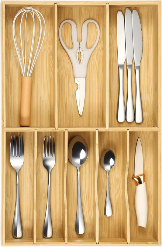 Fabsome Organizador de cubiertos para cajones de cocina, bandeja de...