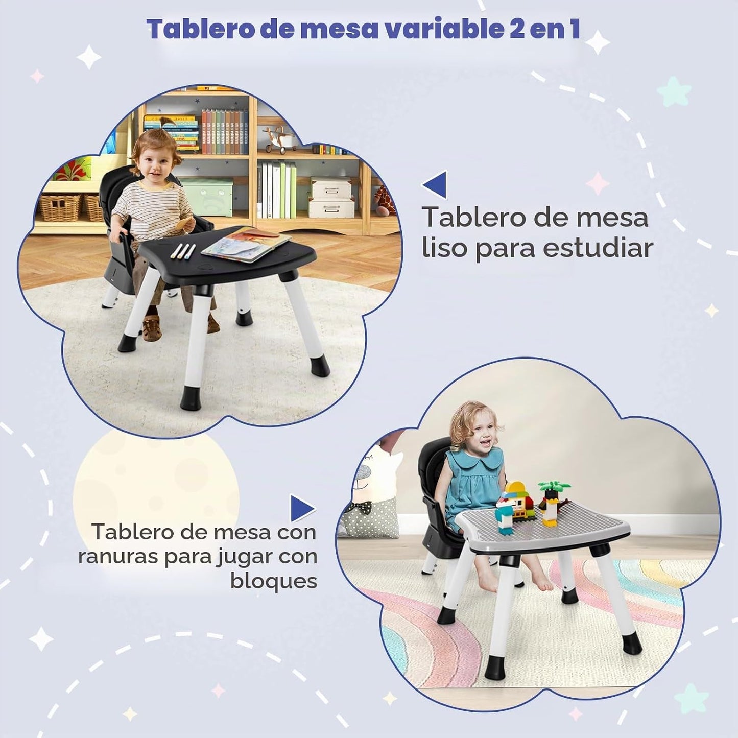 HONEY JOY Silla alta 8 en 1 para bebé, silla alta convertible para...