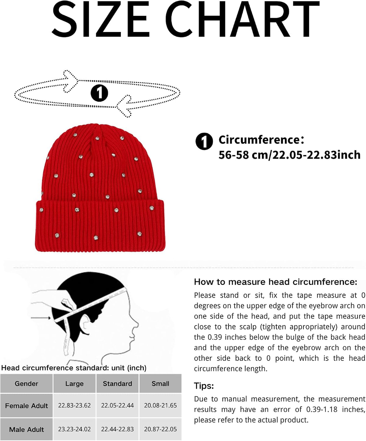 Julpsk Gorro de lujo brillante con diamantes de imitación para el i...