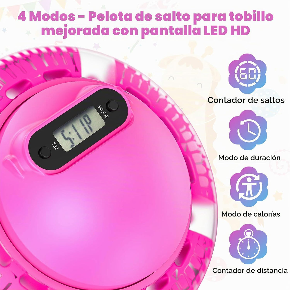 voopark Skip Ball para niños \u2013 Pantalla LED Skip It Toy con mo...