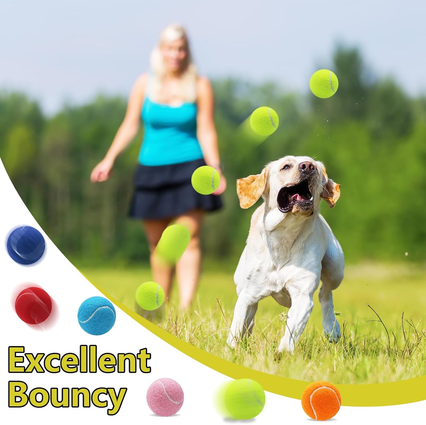Swingers Pelotas de tenis chirriantes para perros, pelotas de tenis...