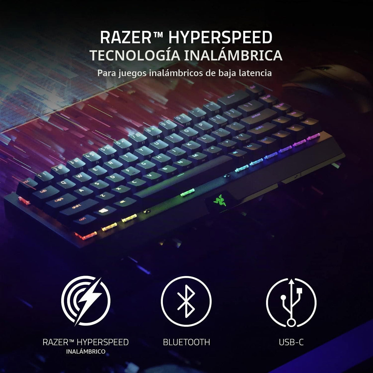 Razer BlackWidow V3 Mini Teclado mecánico inalámbrico para juegos |...