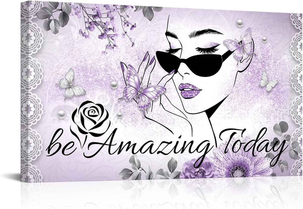 Biuteawal Arte de pared de moda para mujer, citas inspiradoras, imp...