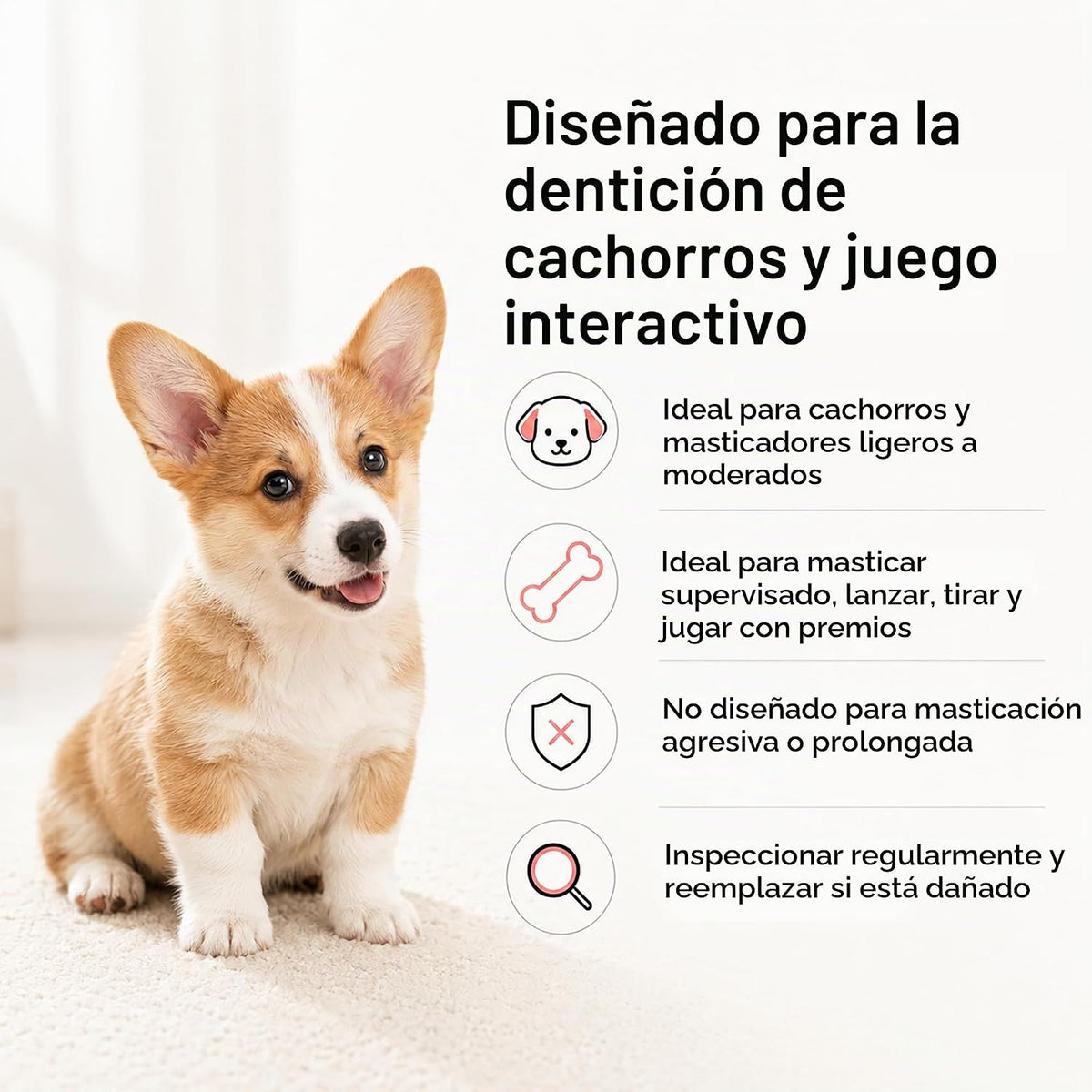 Miventra Juguetes masticables para cachorros, paquete de 6, juguete...