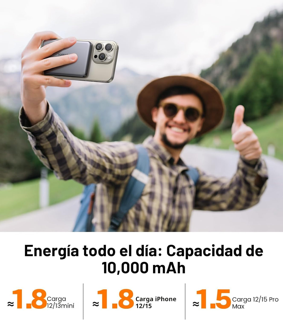 TORRAS MiniMag Power Bank, cargador portátil inalámbrico ultra delg...