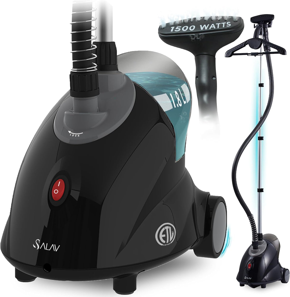 SALAV GS18-DJ Vaporizador de Ropa Vertical con Ruedas para Fácil Mo...