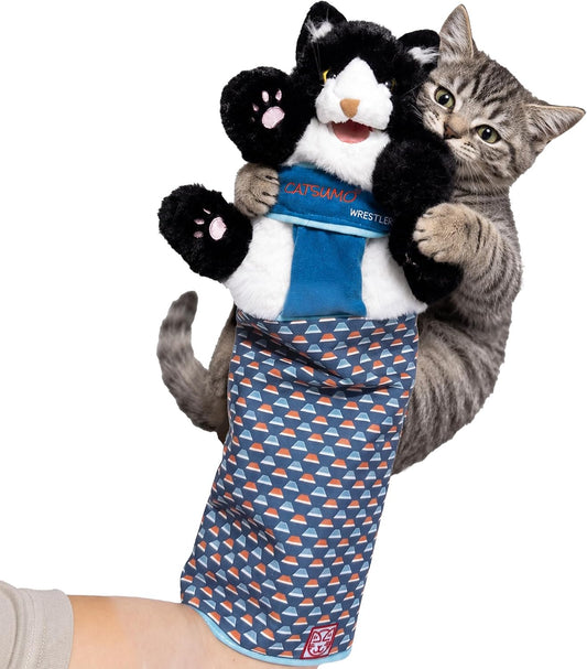 CATSUMO Juguete de marioneta de guante de lucha para gatos, guante...