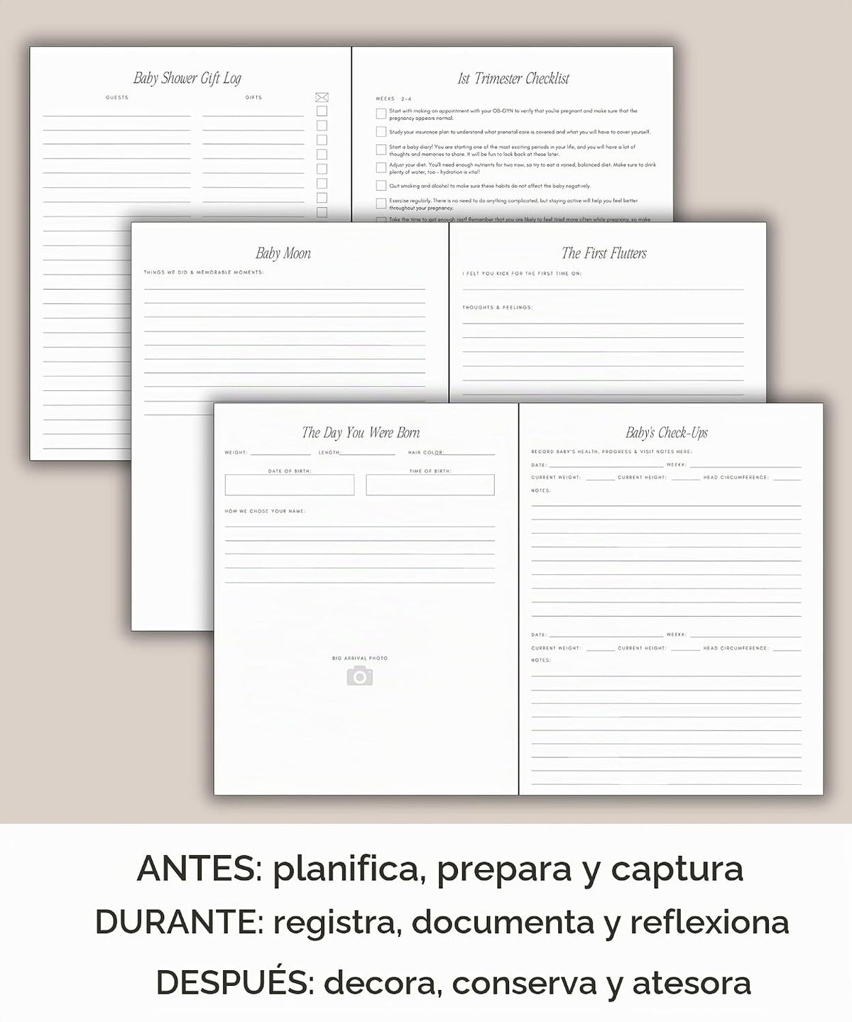 Lamare Diario de embarazo para madres primerizas 2026 - Álbum de re...