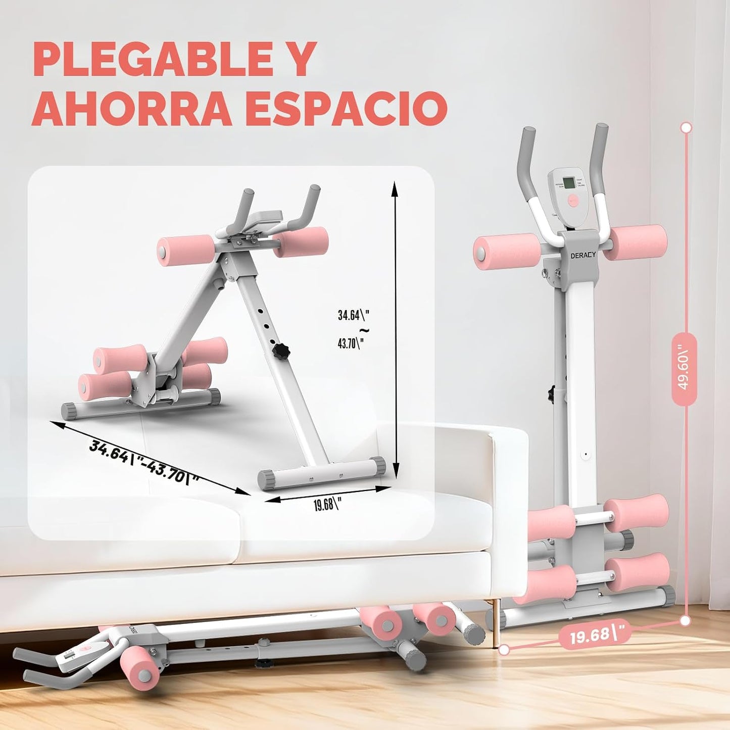 DERACY Máquina de entrenamiento abdominal ajustable para abdominale...
