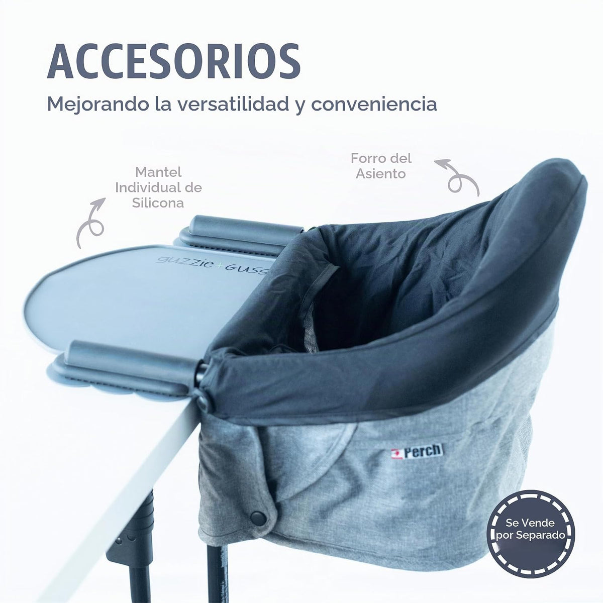 guzzie+Guss Silla alta con gancho para percha, silla de mesa portát...