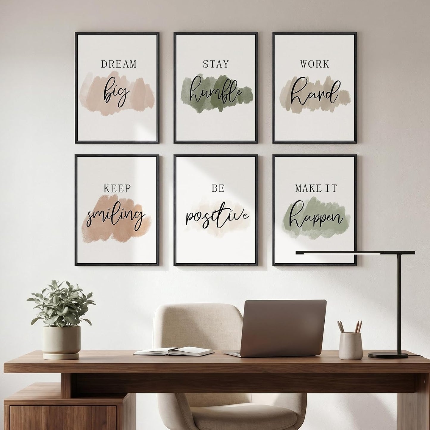 Arte de pared inspirador enmarcado para oficina, impresiones en lie...