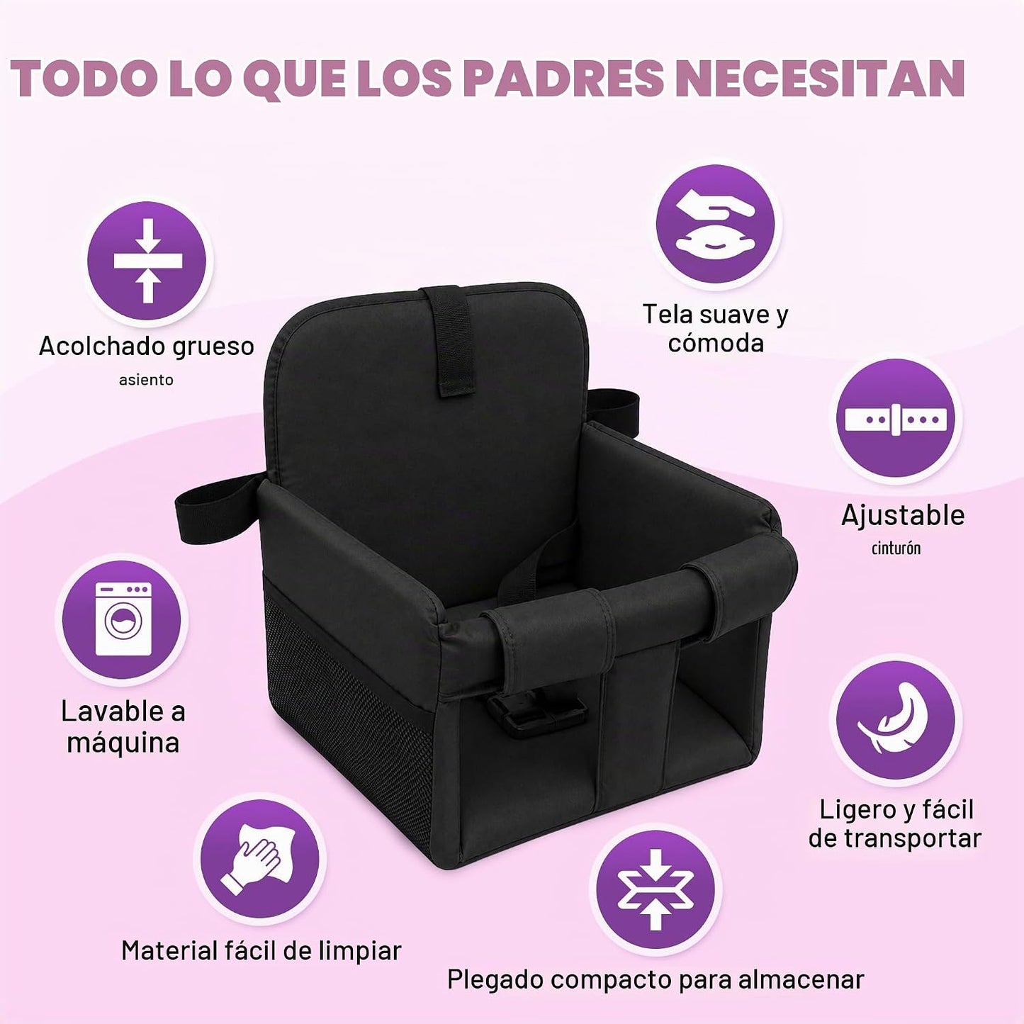 JoSeat Funda de asiento para carrito de compras, color negro | Prot...