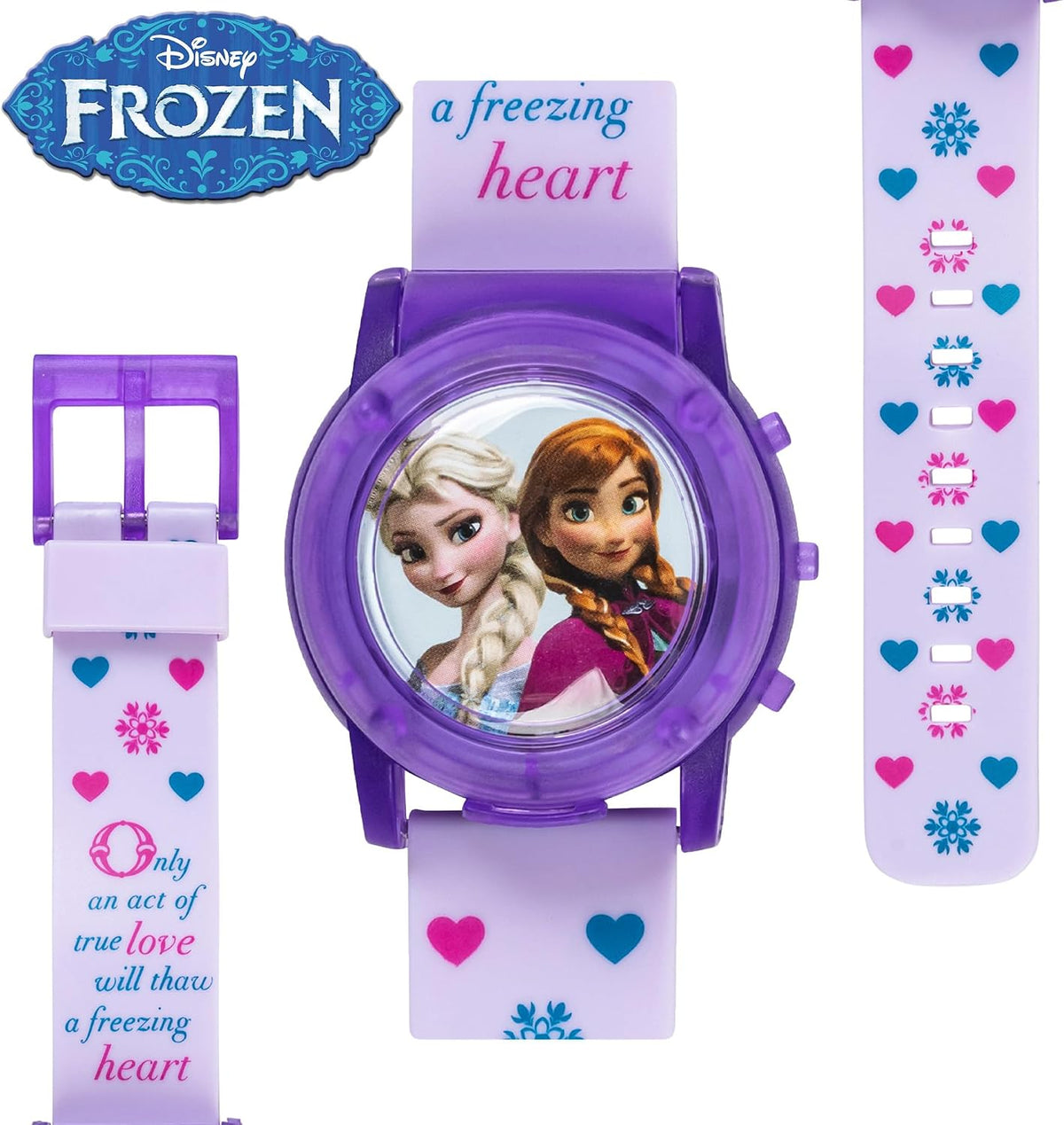 Accutime Disney Frozen Kids - Reloj musical para niños, luces inter...