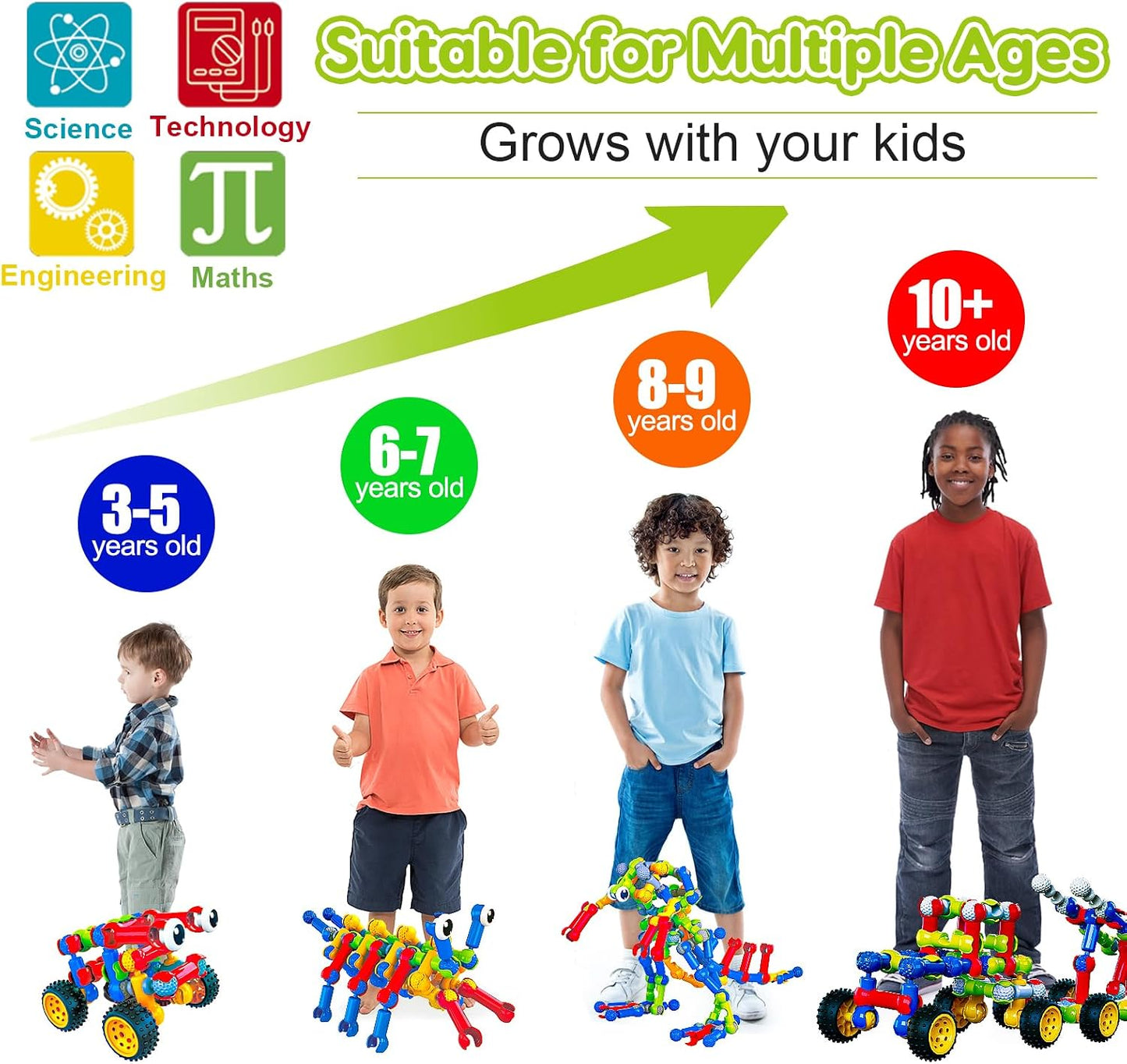 Juguetes de construcción STEM para niños de 3, 4, 5, 6, 7, 8+ años,...