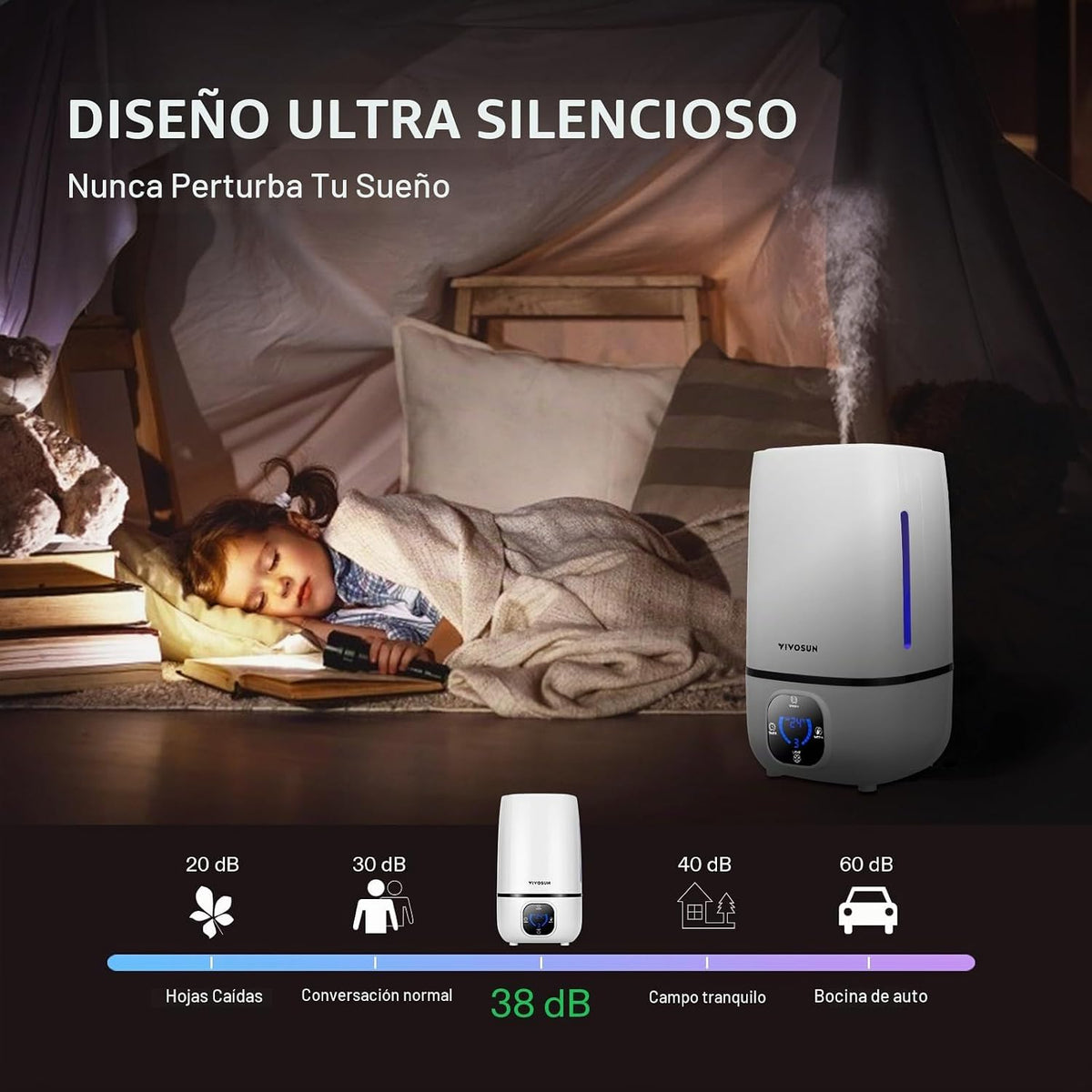 VIVOSUN Humidificador de niebla fría de 4L con control remoto para...