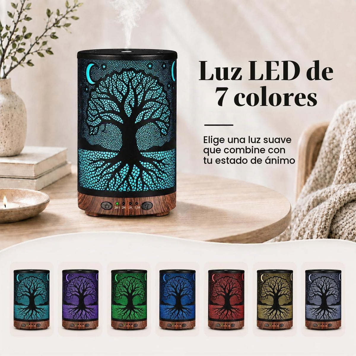 Difusor de aceite esencial, difusor de aromaterapia de 4.1 fl oz co...
