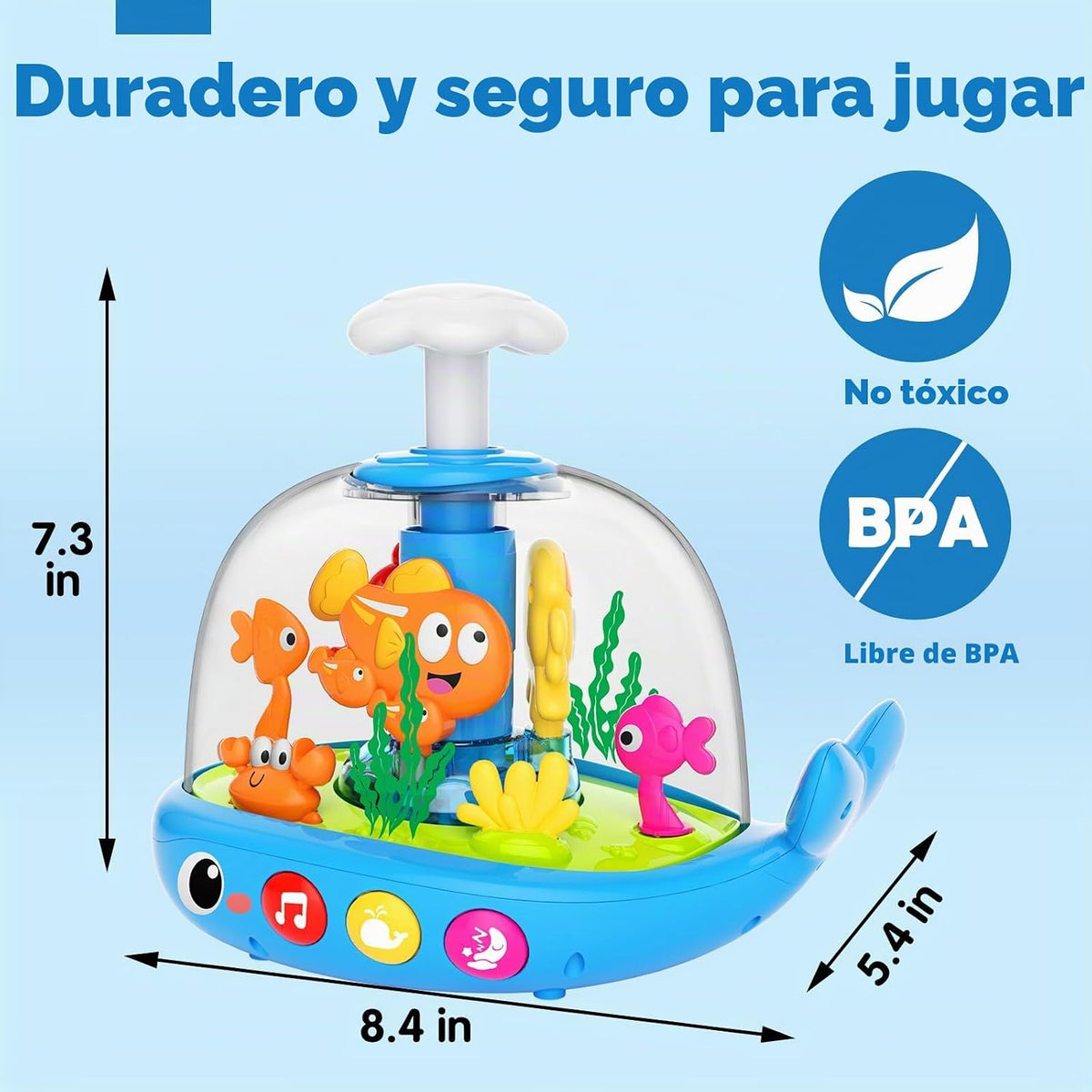 Juguetes para bebés de 6 a 12 a 18 meses: juguete musical con luz d...