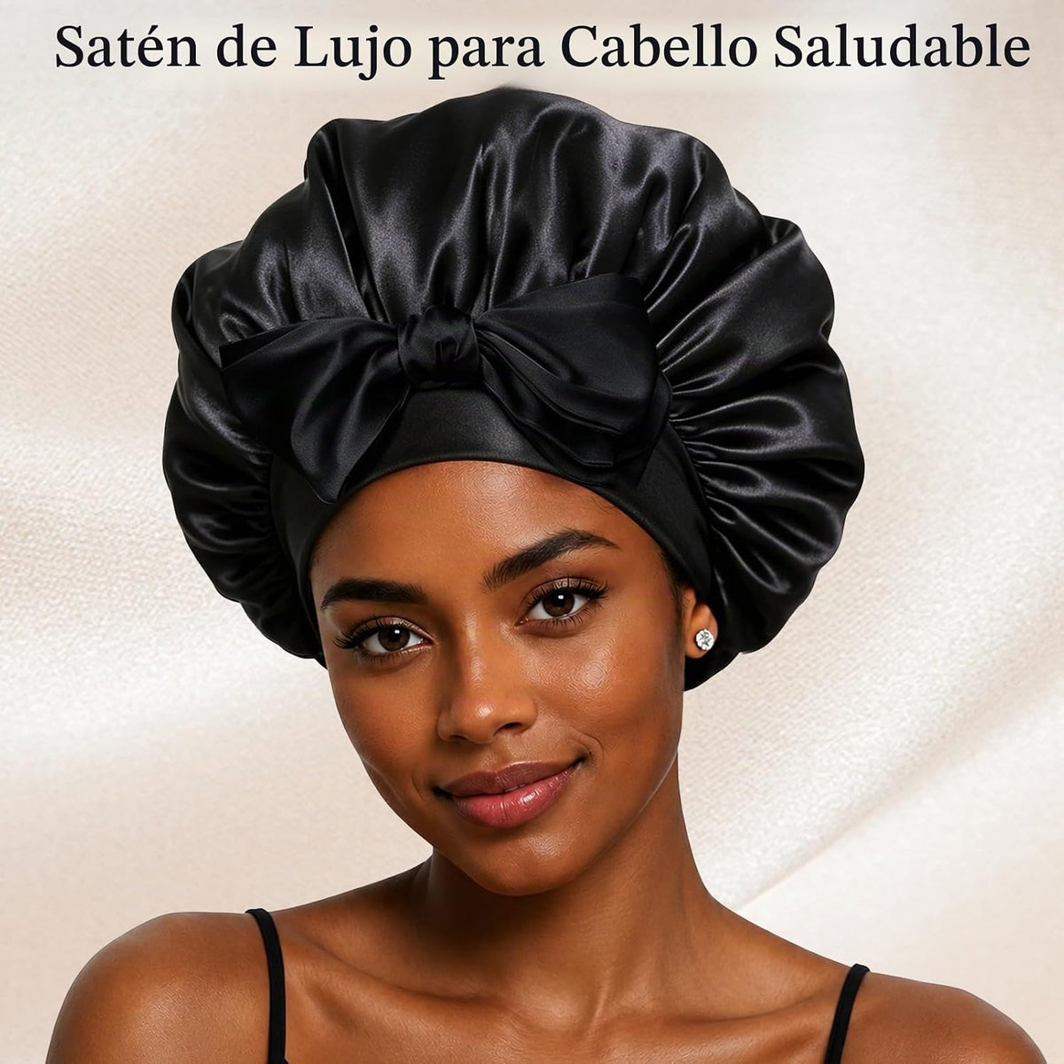 Gorro de satén de seda para dormir, gorros grandes con banda de ama...