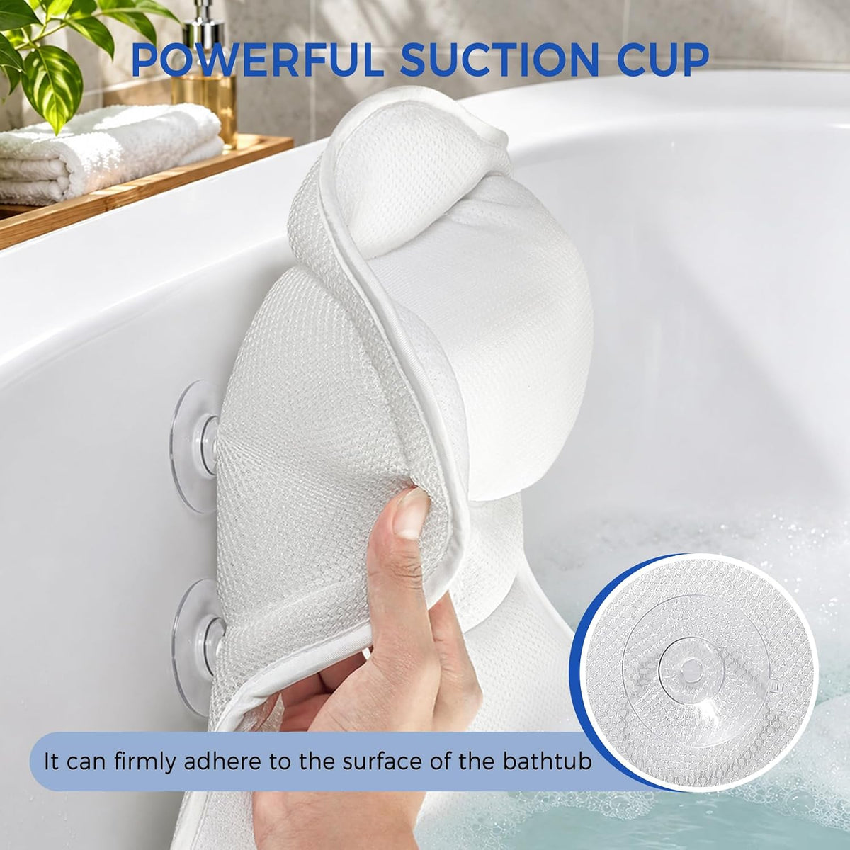 SetSail Almohada de bañera ergonómicas relajantes para bañera con 6...