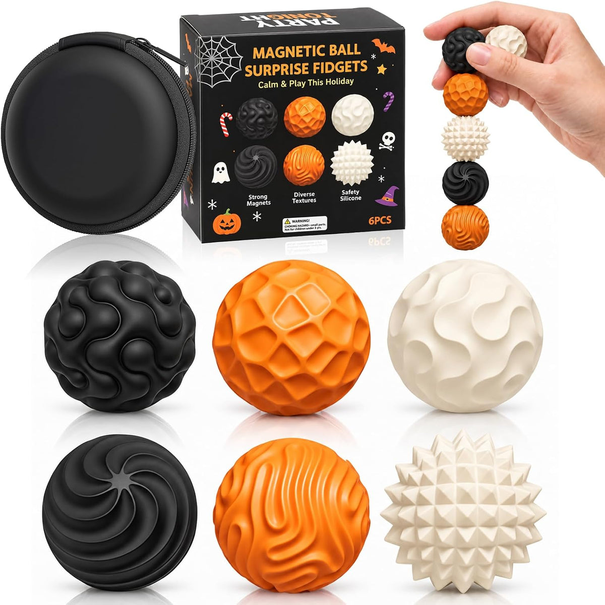 Bolas magnéticas de silicona, juguetes antiestrés para adultos y ad...