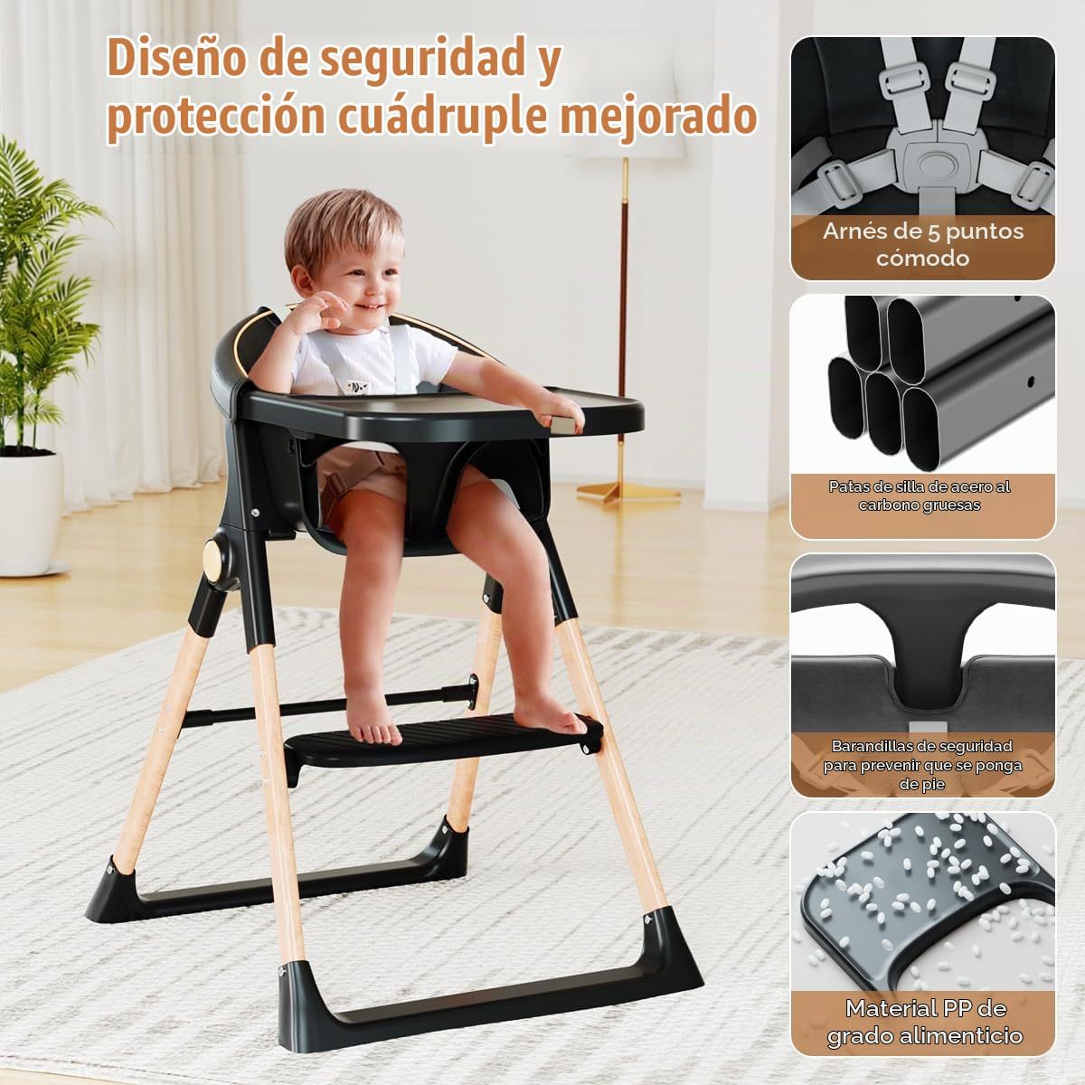 Silla Alta para Bebé, Sillas Altas para Bebés y Niños Pequeños, Sil...