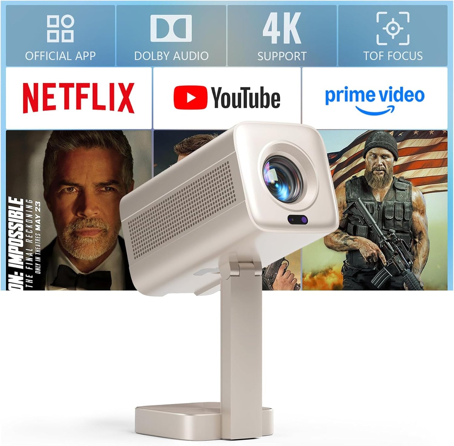 [Aplicación con licencia oficial y 2800 ANSI] Mini proyector con Wi...