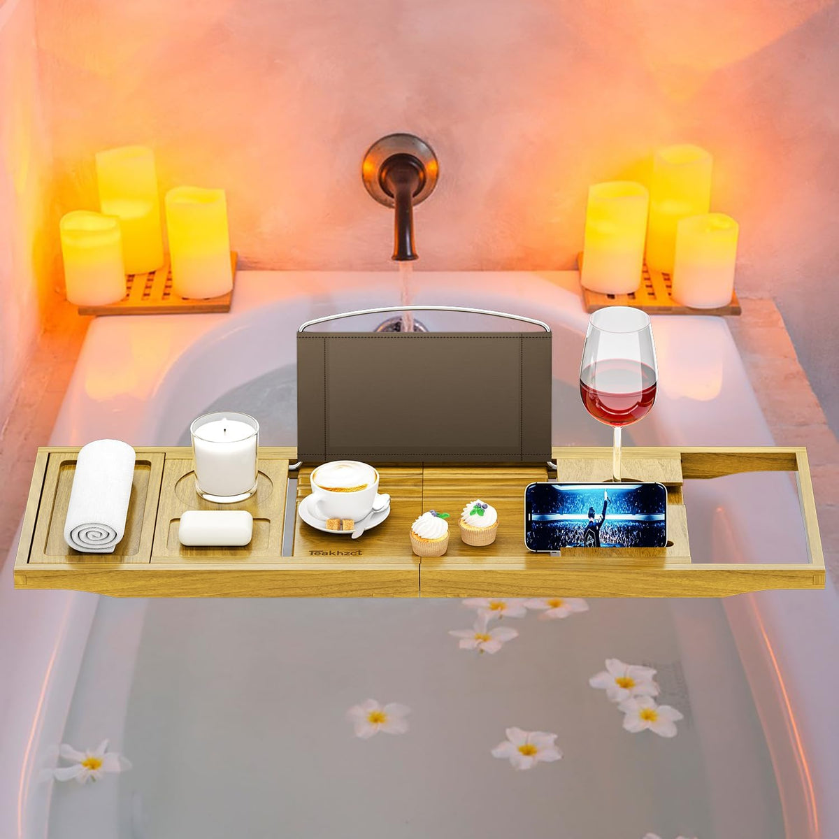 Accesorios de baño - Portavasos - Bandeja de bañera - Bandeja de ba...