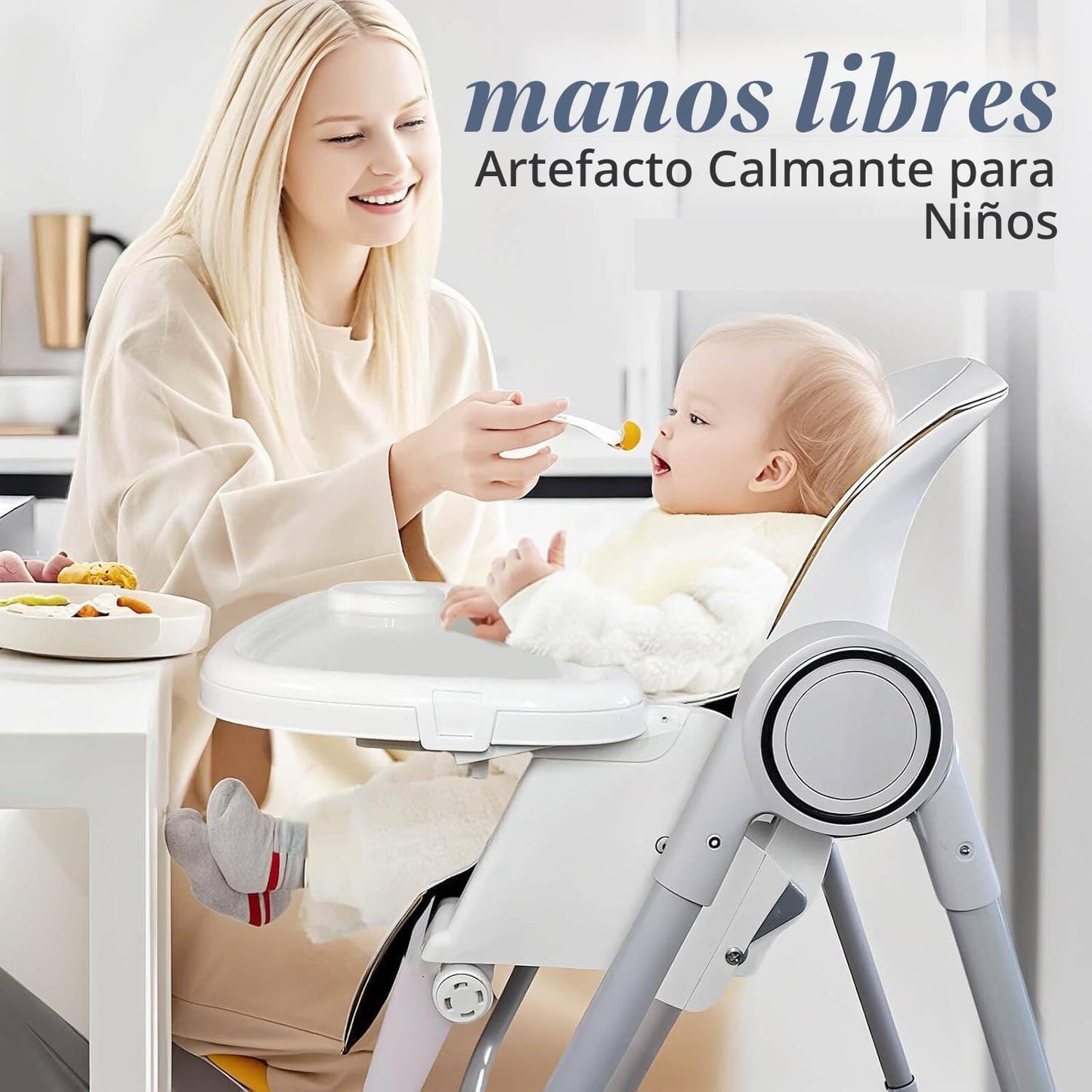 UMGOOGOO Trona 5 en 1 para bebé, sillas de columpio para bebés, ple...