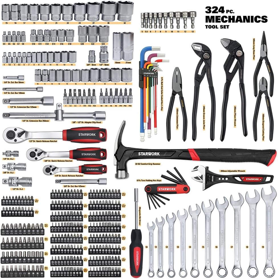 STARWORK TRUE MECHANIC™ Juego de herramientas mecánicas de 324 piez...