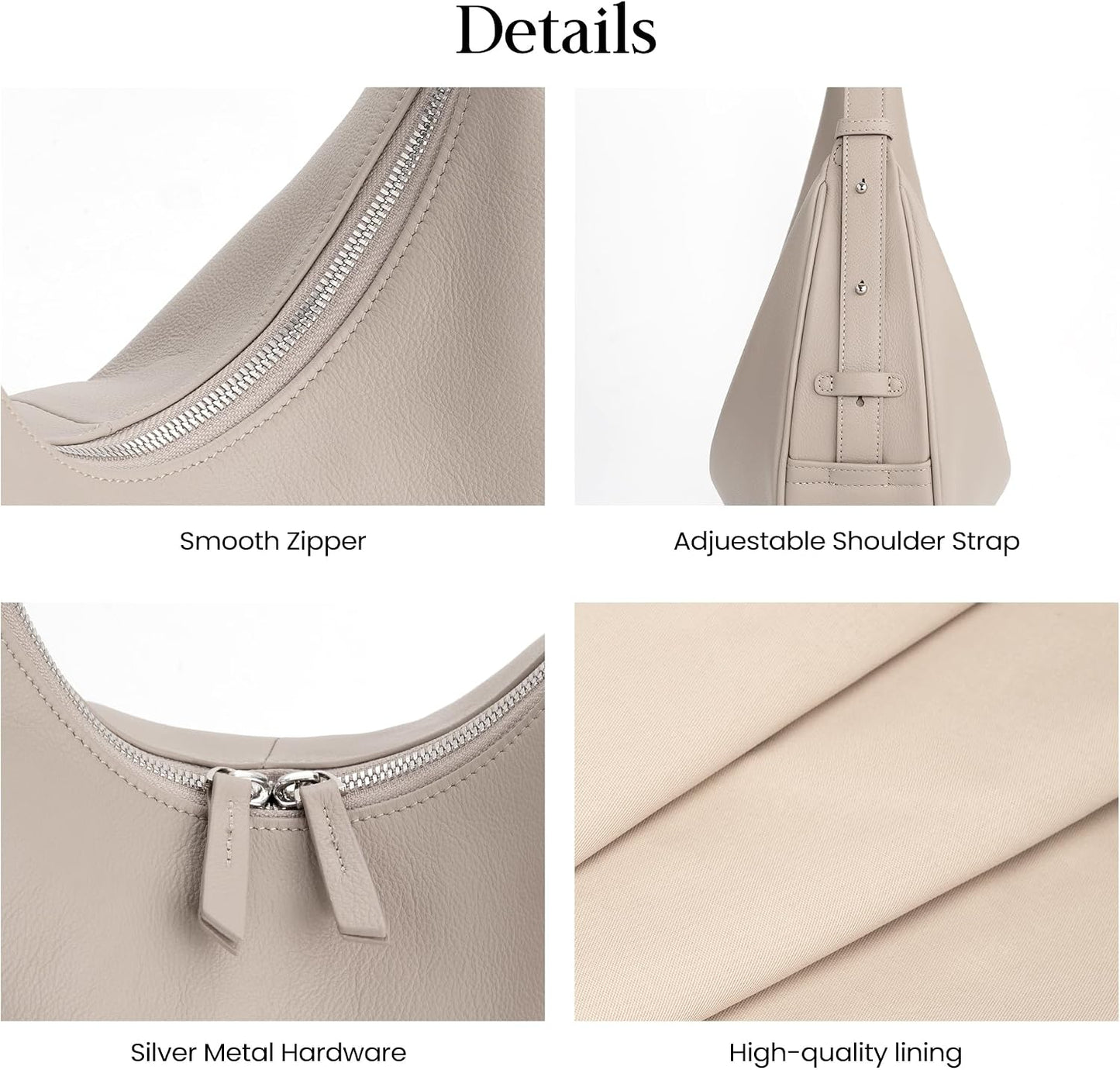 befen Bolsos estilo hobo de cuero genuino para mujer, bolsos cruzad...