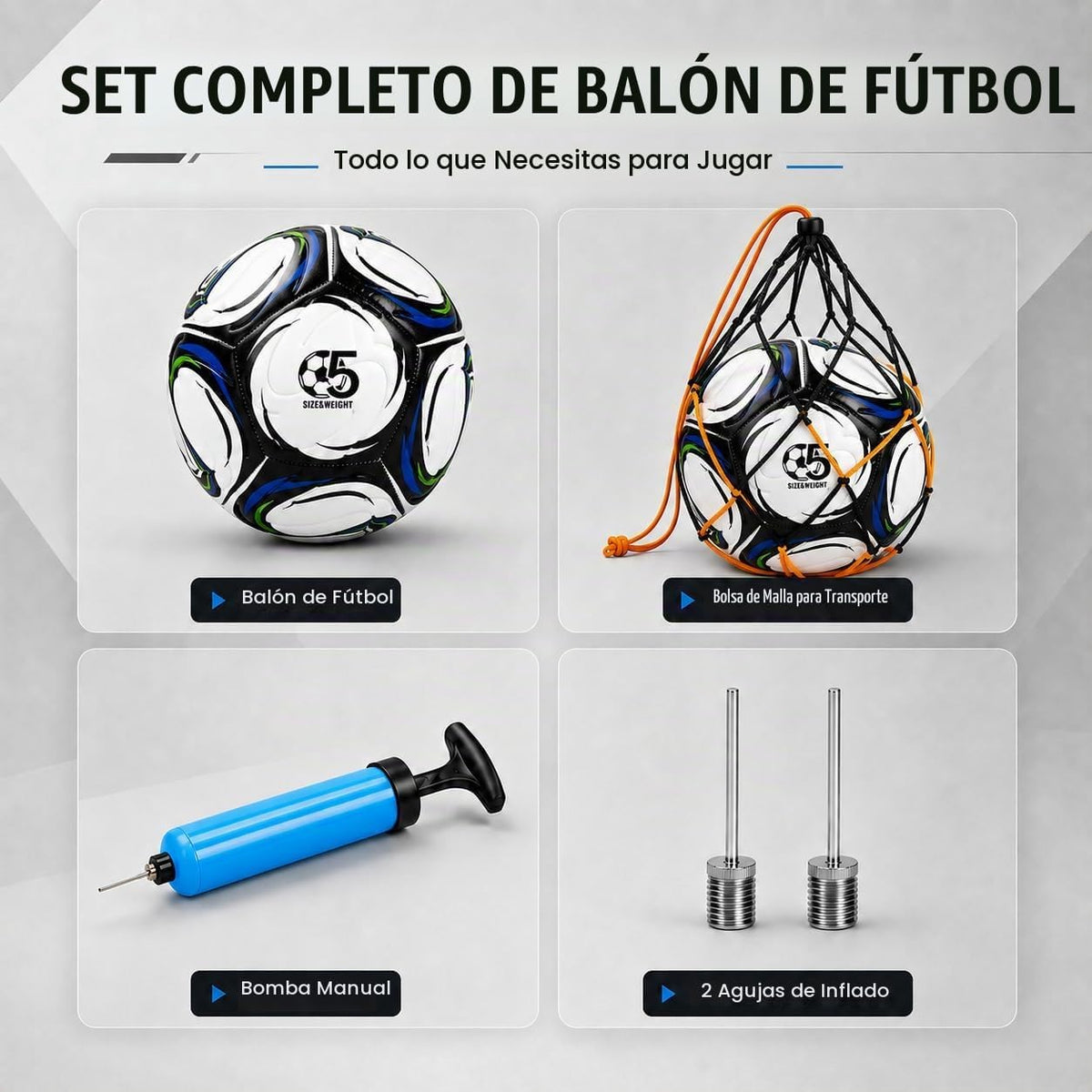 Balón de fútbol tamaño 5 tamaño 4 con bomba, balón de entrenamiento...