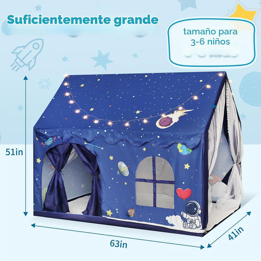 Tienda espacial para niños, casa de juegos para interiores, con luz...