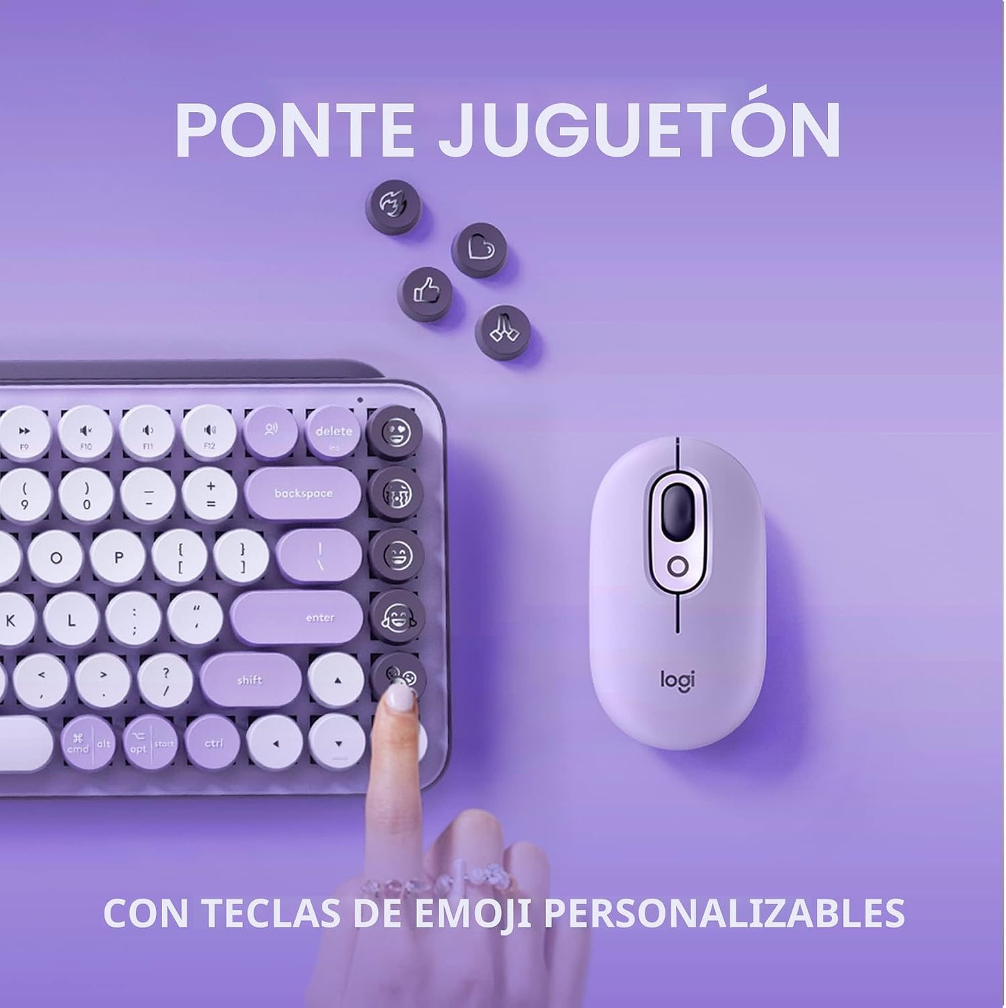 Logitech Teclado mecánico inalámbrico POP Keys con teclas Emoji - C...