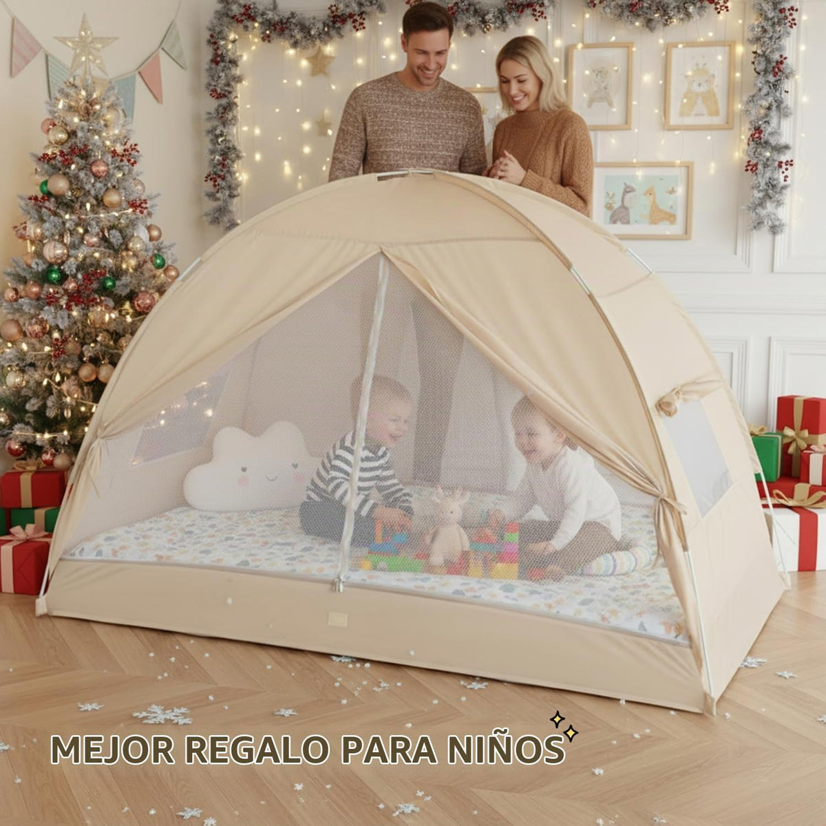 Alvantor Tienda de campaña de cama tamaño completo, dosel de privac...
