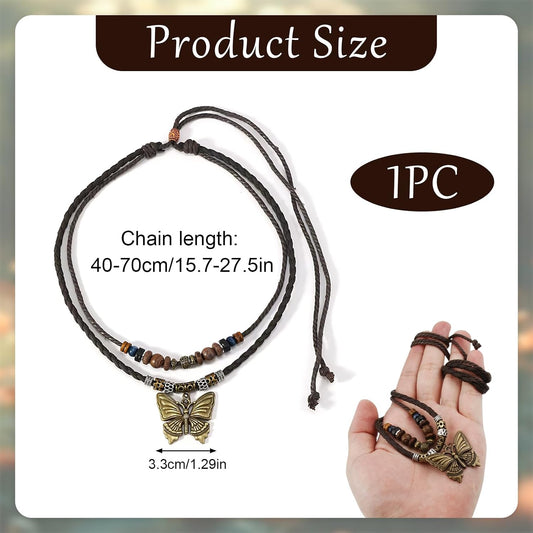 CZMZHFC Collar bohemio para mujer, collares con colgante de maripos...