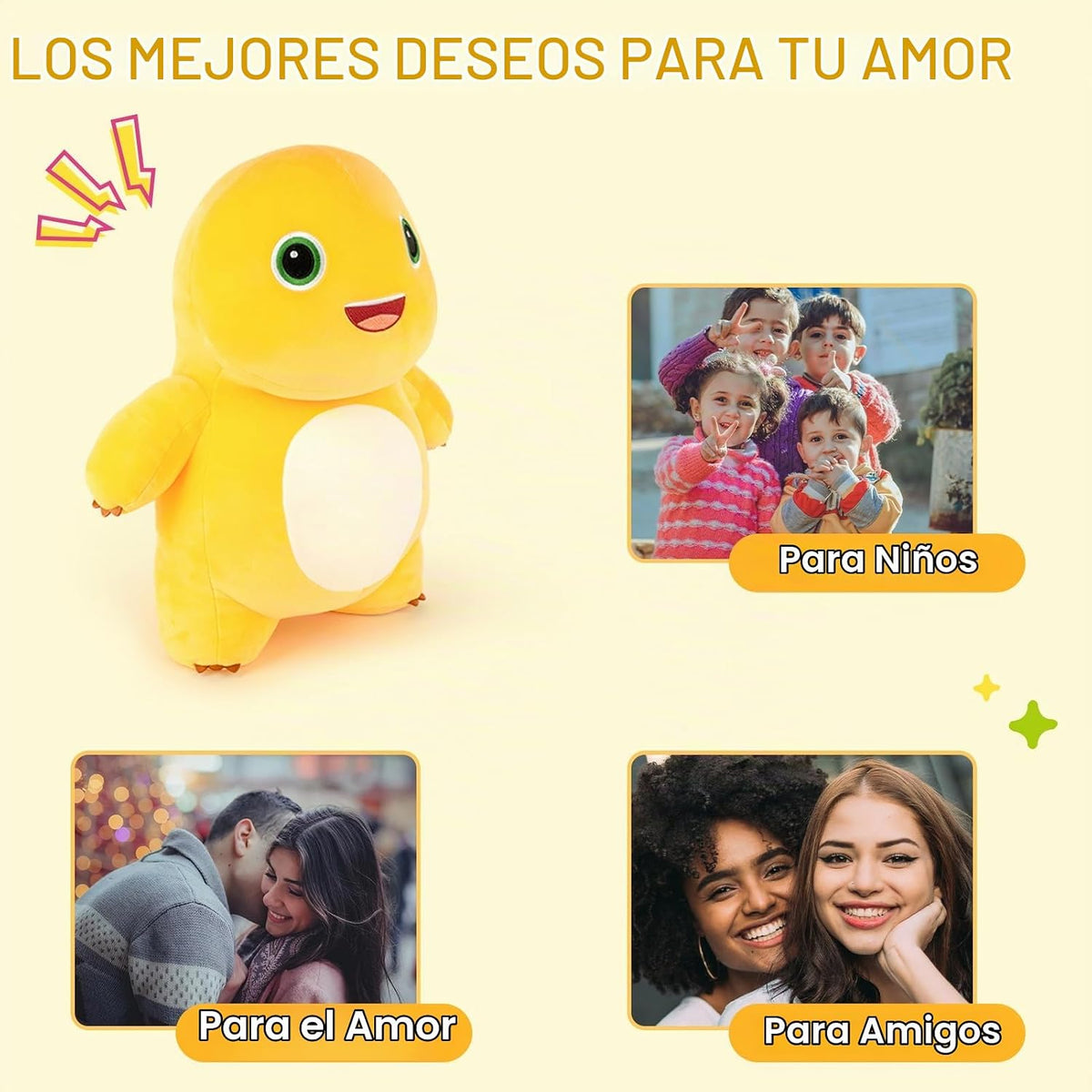Adorlynetty Nailong Animal de peluche de dinosaurio, 9" de amar...