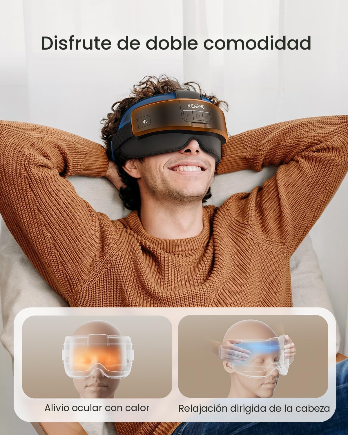 RENPHO Eyeris Masc Masc Masajeador de cabeza y ojos, HSA elegible p...