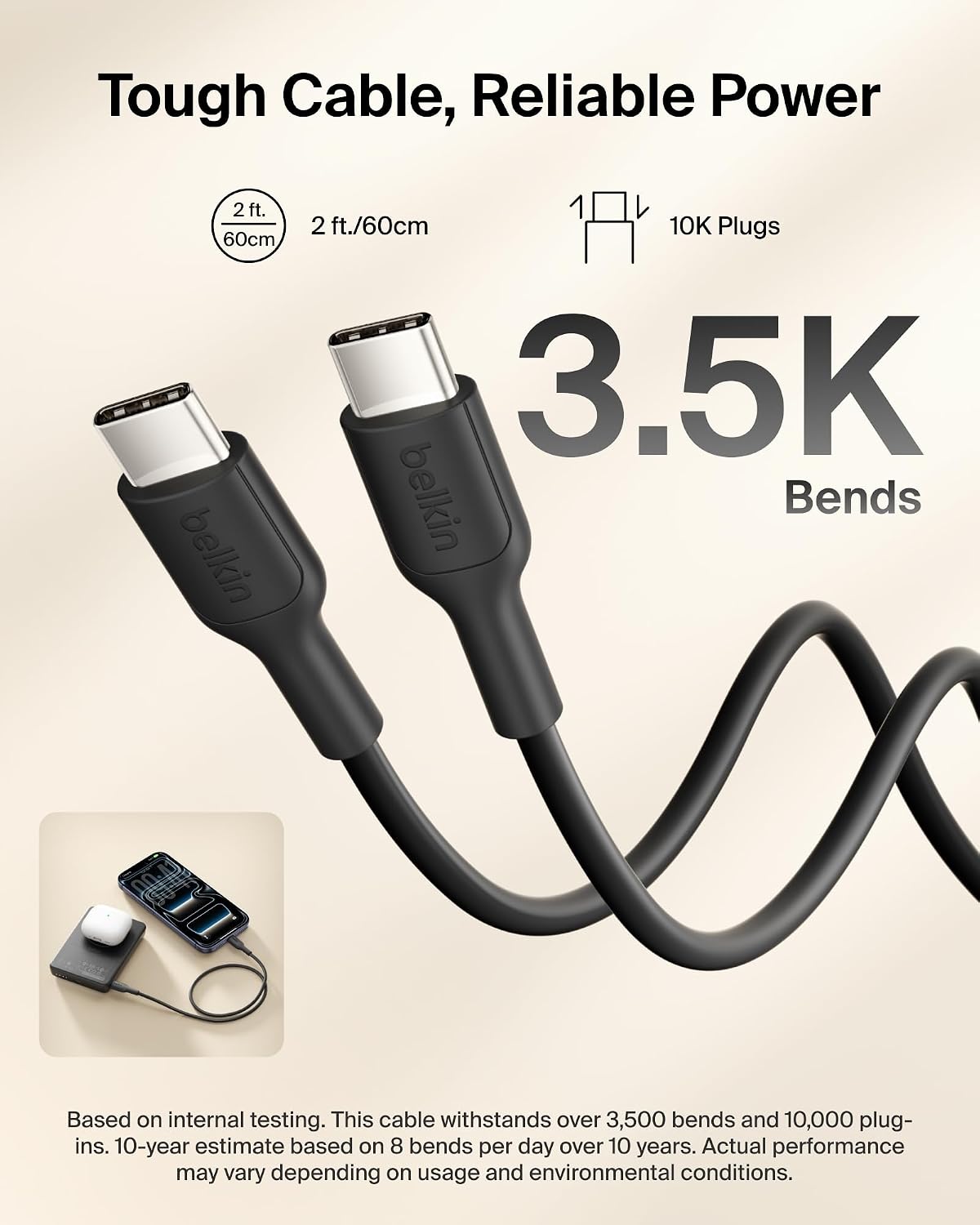 Belkin Banco magnético delgado del poder de 10000mAh Qi2 15W con el...