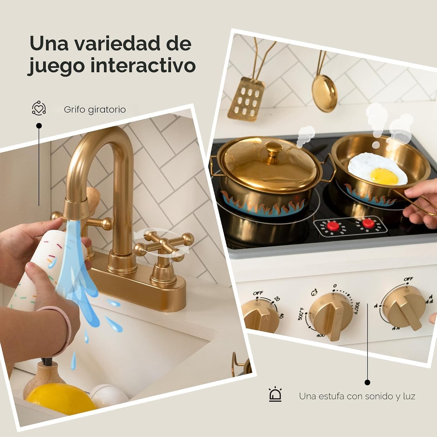 Cocina de Juguete de Madera para Niños \u2013 Electrodomésticos Rea...