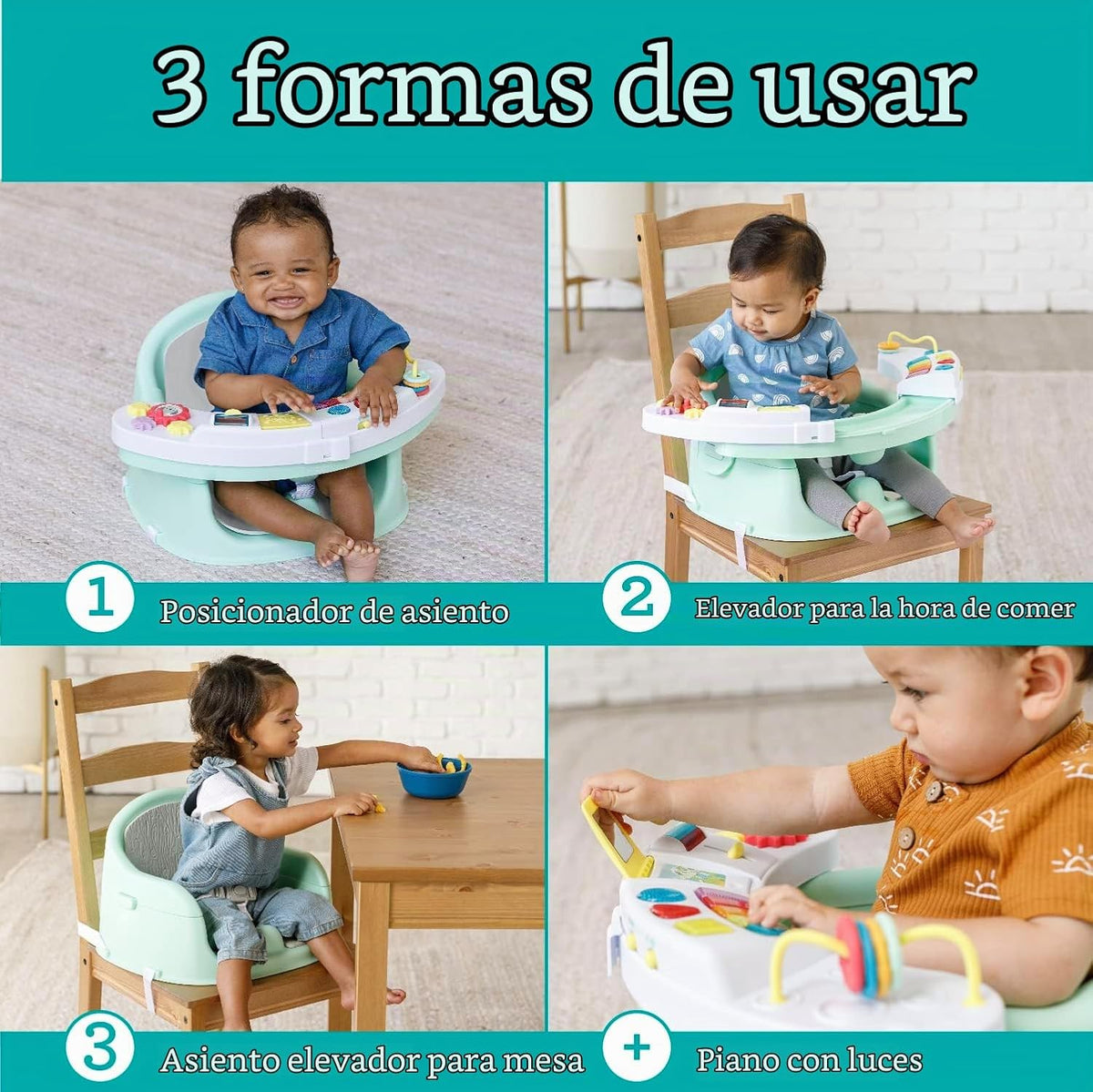Infantino Music &amp; Lights Asiento de Descubrimiento y Elevador 3...