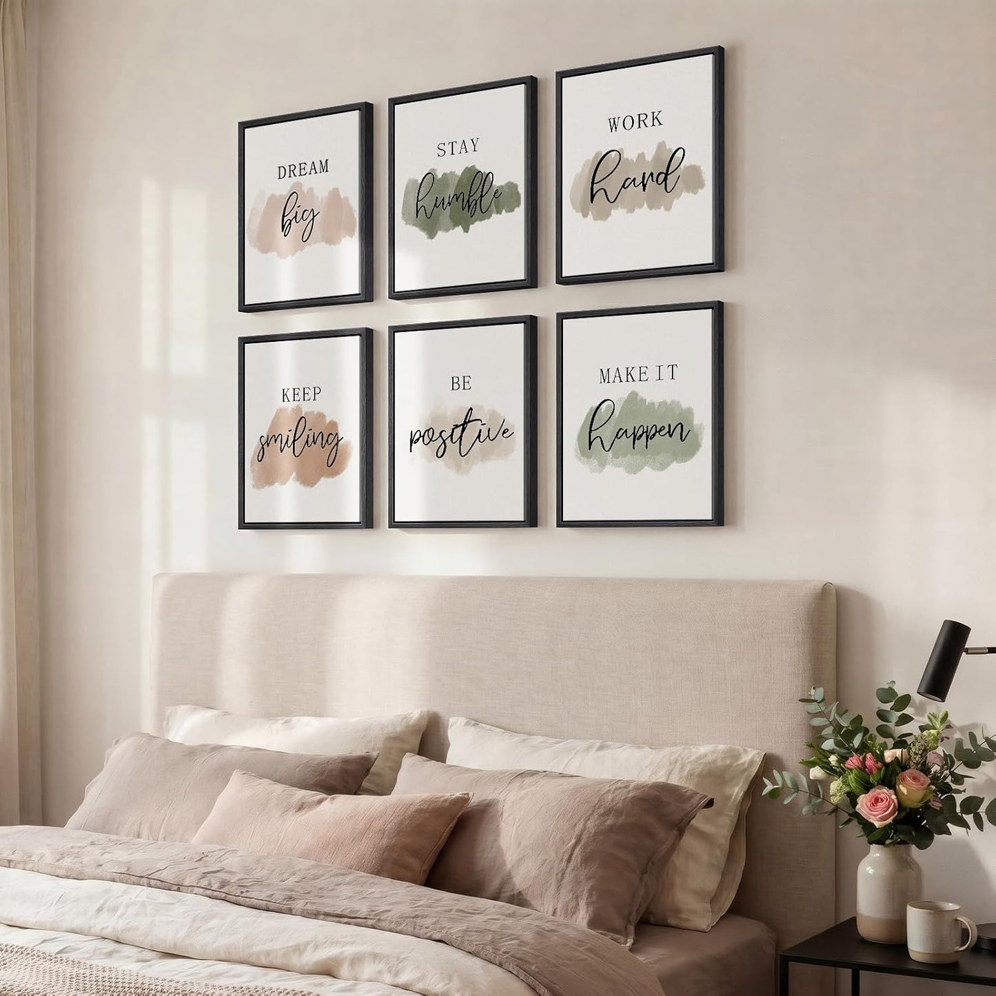 Arte de pared inspirador enmarcado para oficina, impresiones en lie...