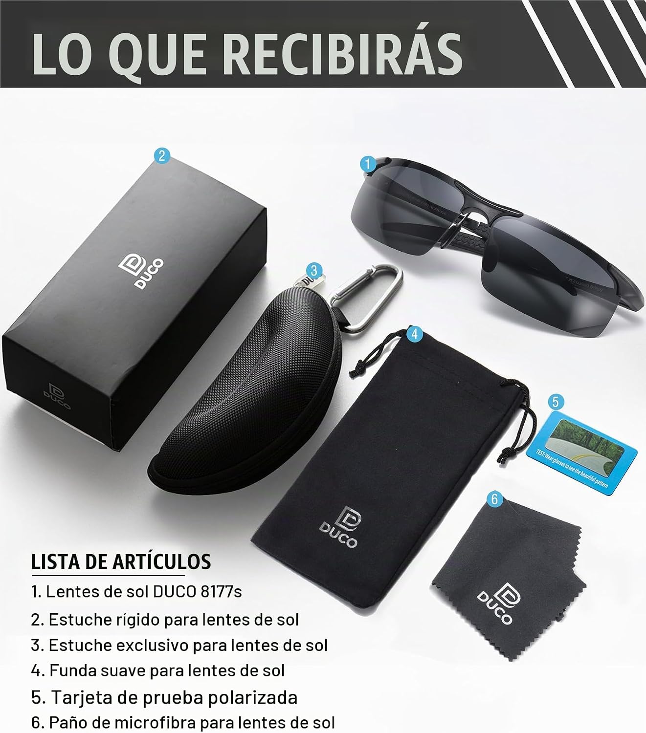 Duco - Gafas de sol deportivas polarizadas para hombre con protecci...