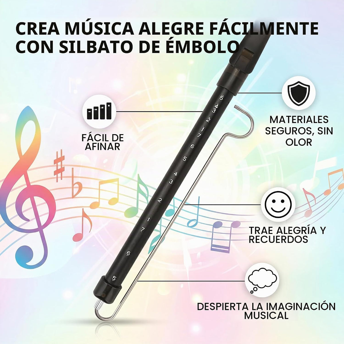 Silbato Deslizante, Dioche Instrumento Musical de Tono Ajustable, p...