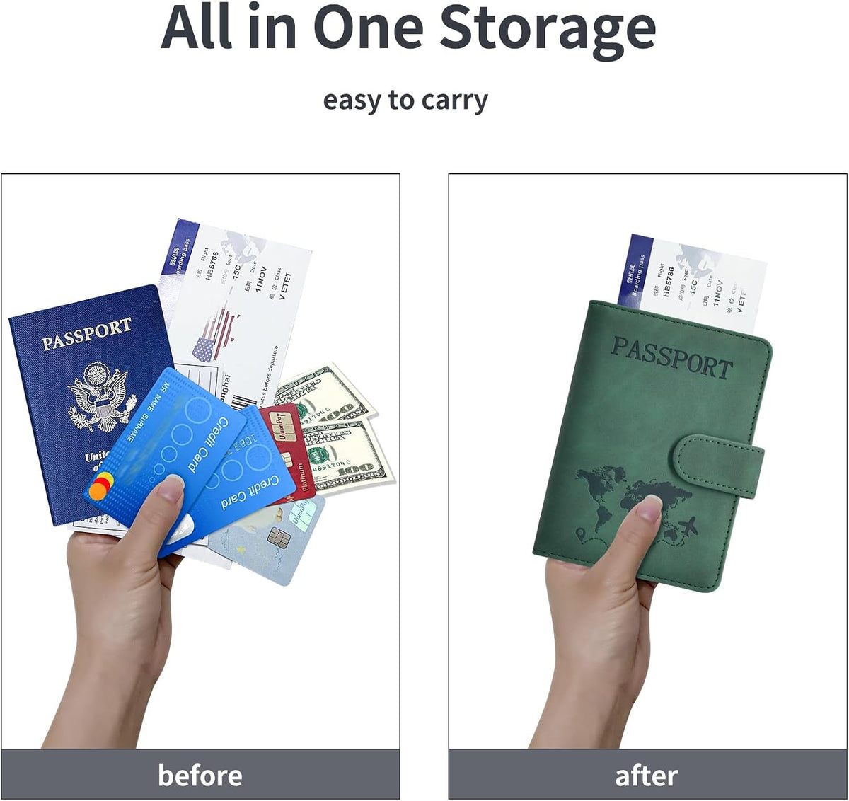 Soporte para pasaporte, funda para pasaporte con ranura para tarjet...