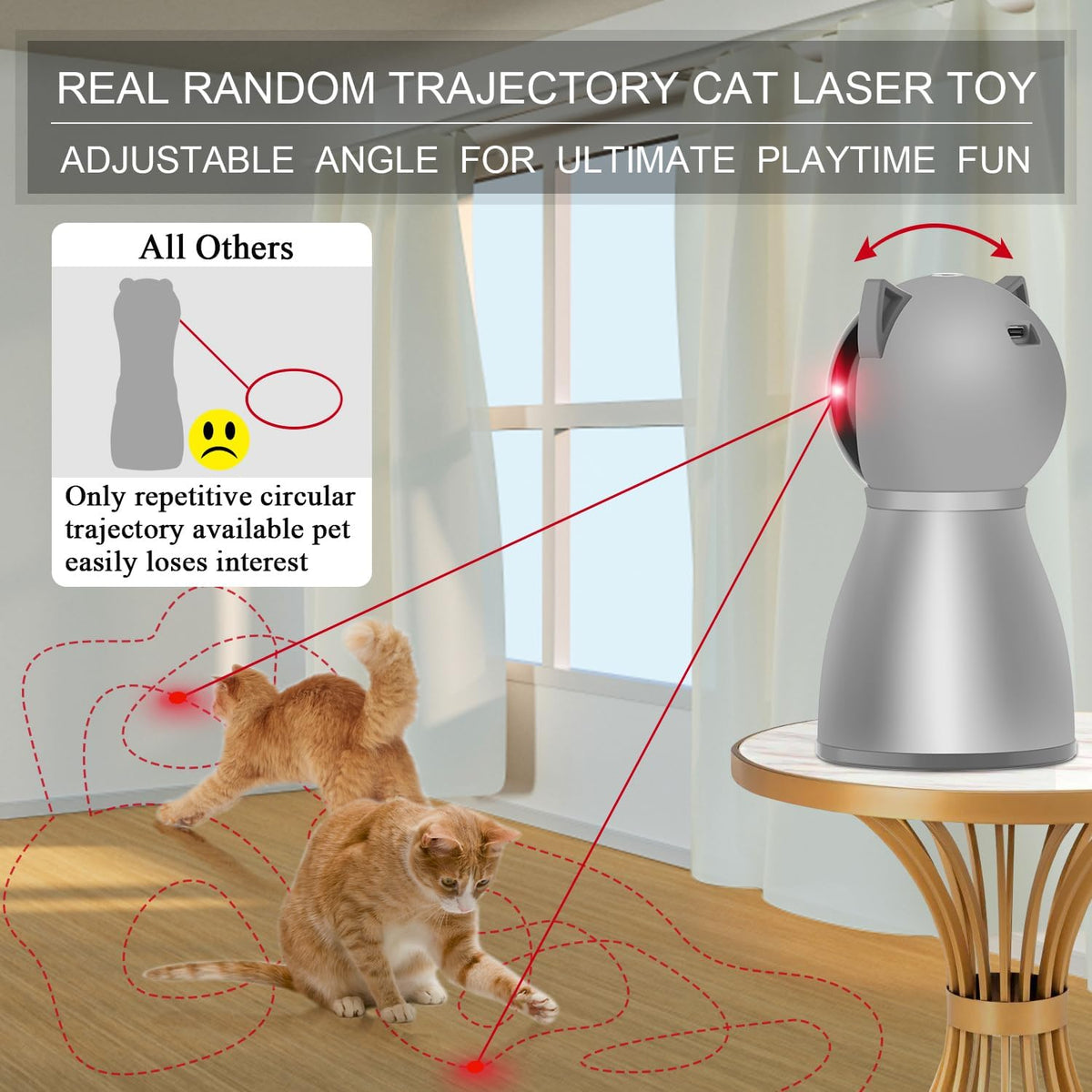 YVE Life Juguetes interactivos para gatos con láser para gatos de i...