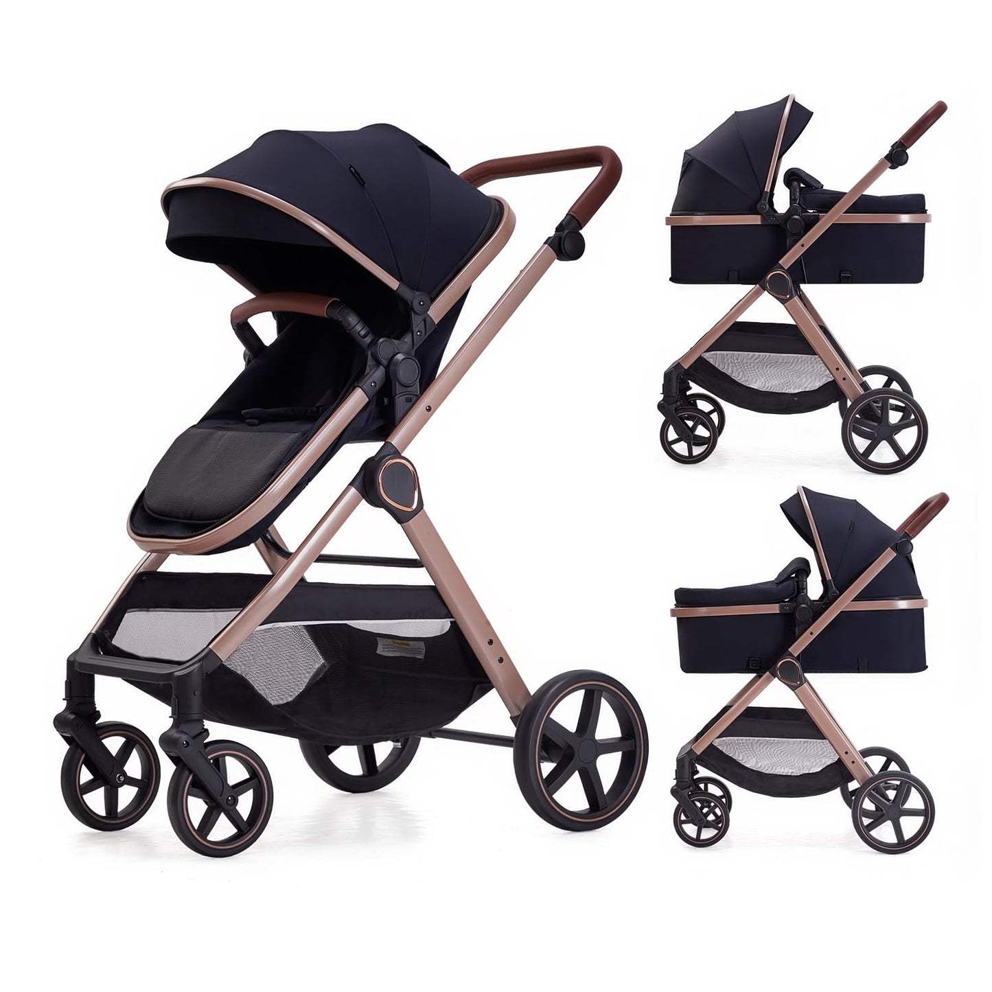 LORTSYBAB Cochecito de bebé 2 en 1, moisés convertible para recién...