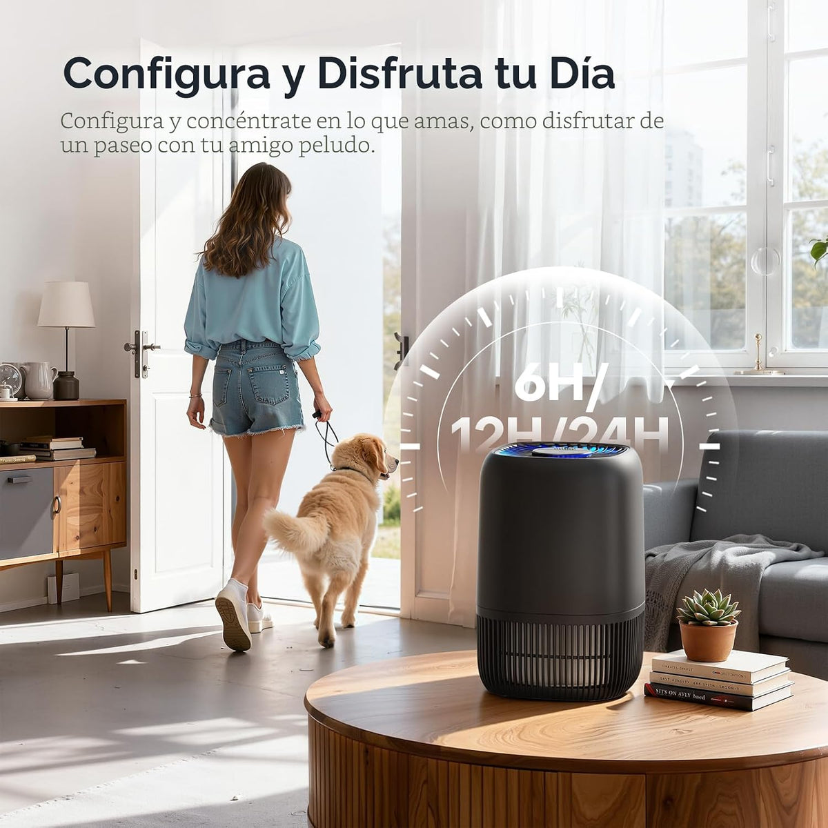 VOOPNU Purificadores de aire para dormitorio, filtro de alta eficie...