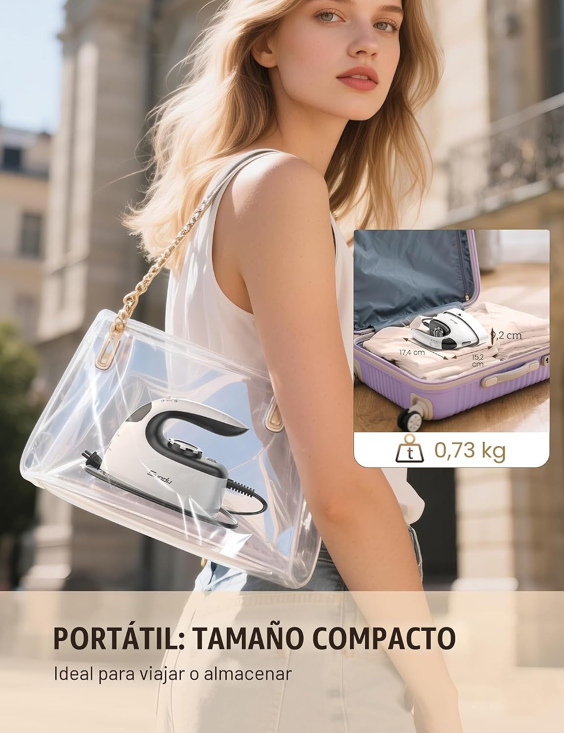 Sundu Mini plancha de vapor con control de temperatura giratorio pa...