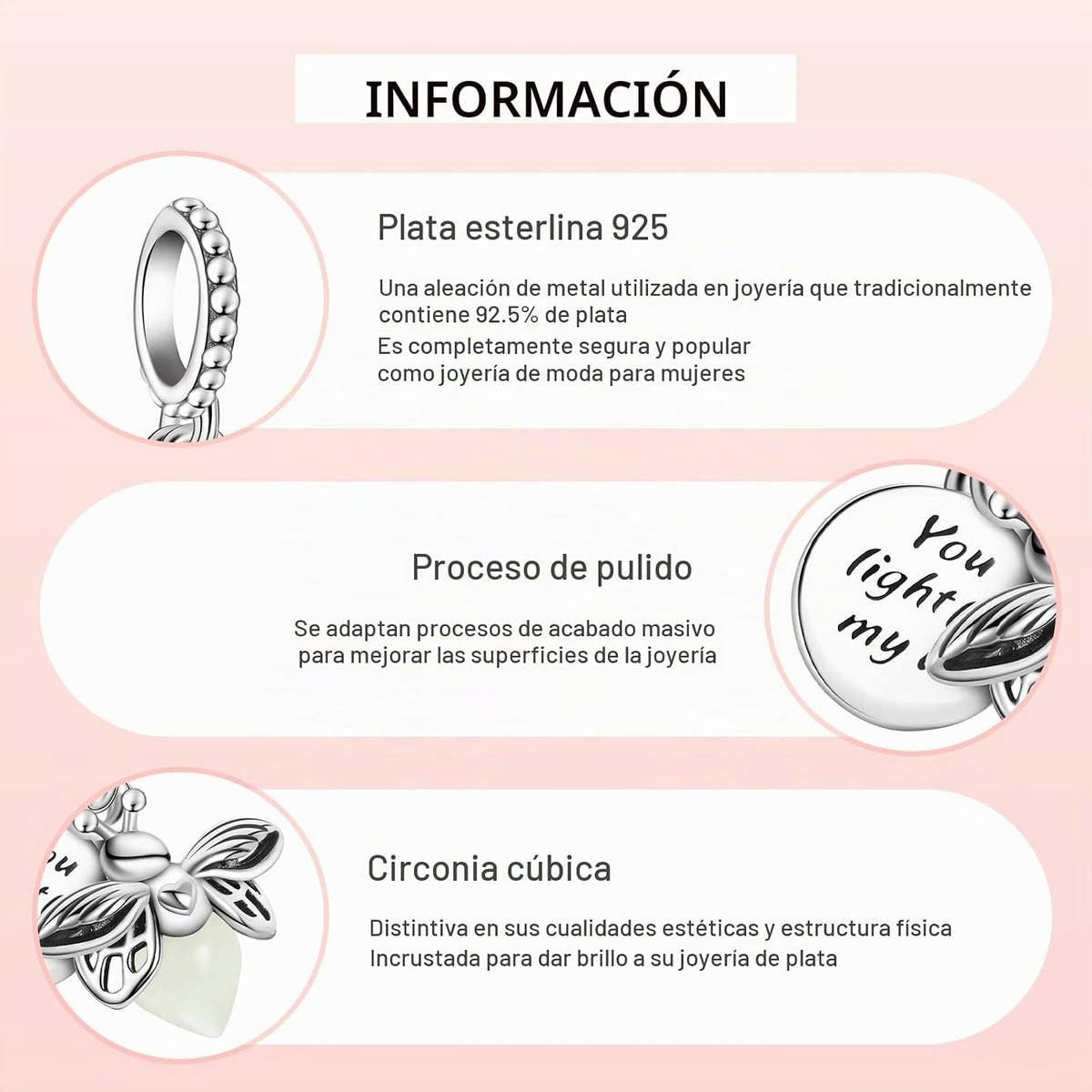 MITSOKU Dijes de plata de ley 925 para pulseras y collares, diseño...
